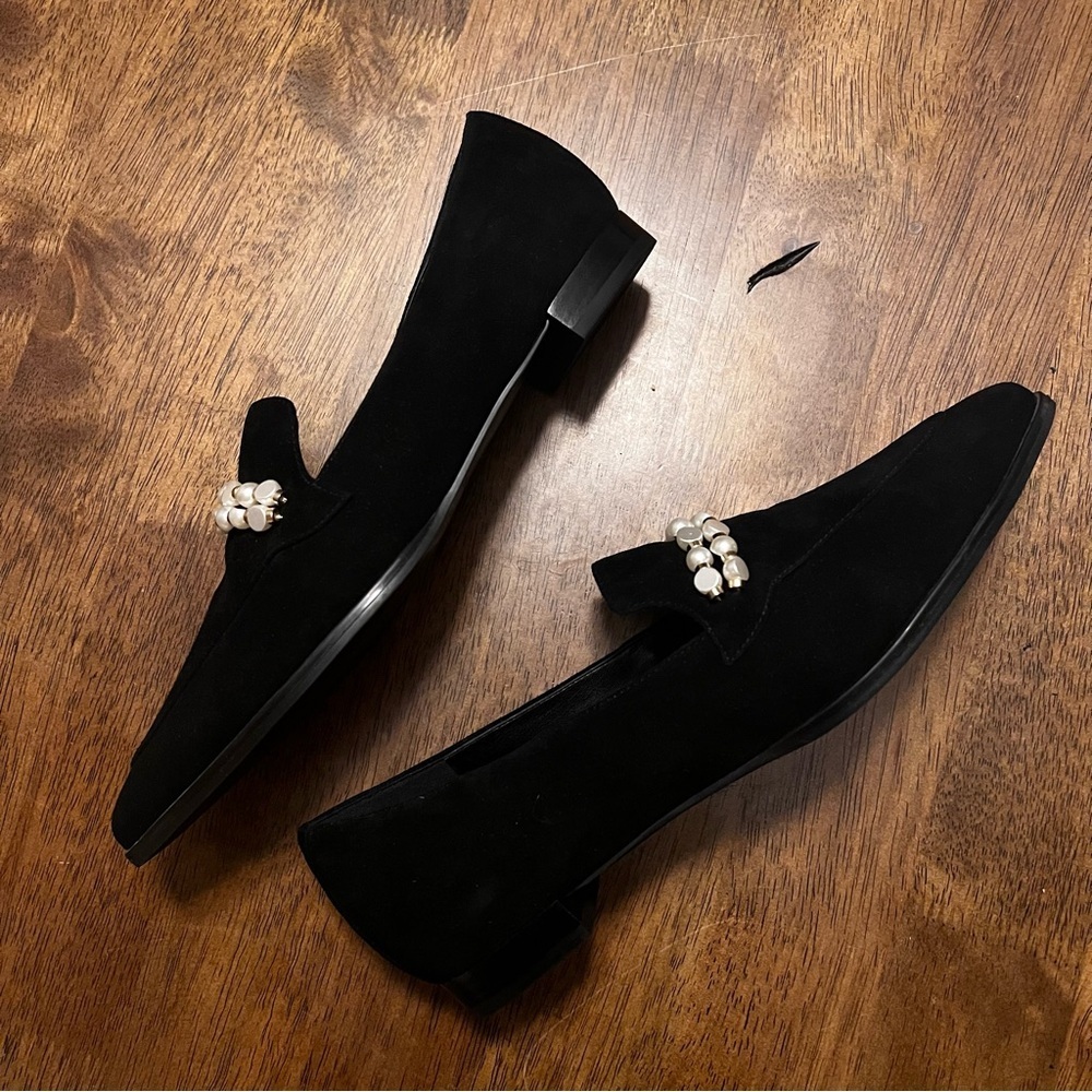 Marc Fisher Kneel Velvet Faux Pearl Point Loafer 7.5 - Picture 12 of 13